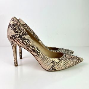 Sam Edelman Hazel Snakeskin Gold Leather Stiletto Pumps High Heel Womens Size 10